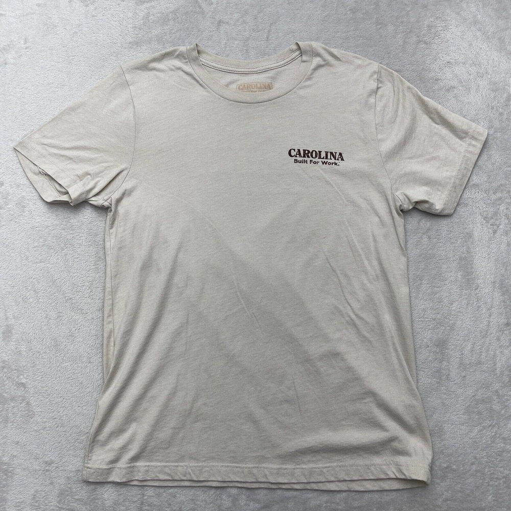 Carolina Shirt Mens Large L Brown T-shirt Workwear Axe Logo Lightweight Stretch